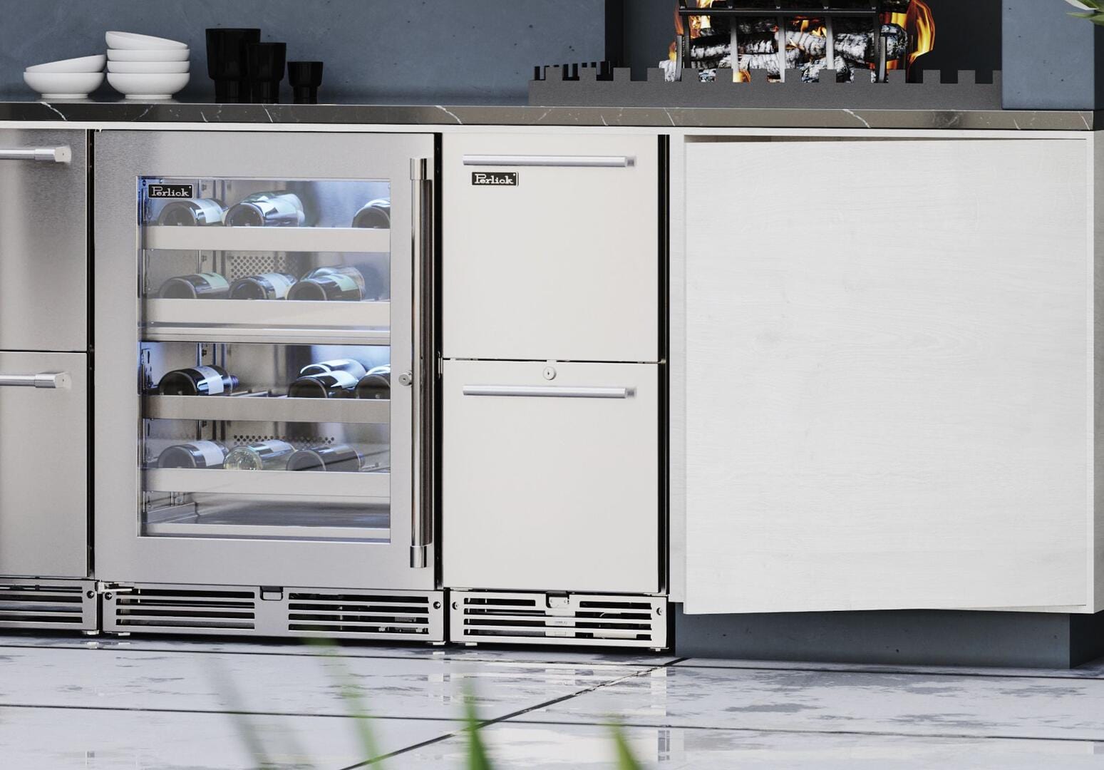 Perlick 15-Inch Signature Series Counter Depth Drawer Refrigerator HP15RM-4-6 I Luxury Appliances Direct