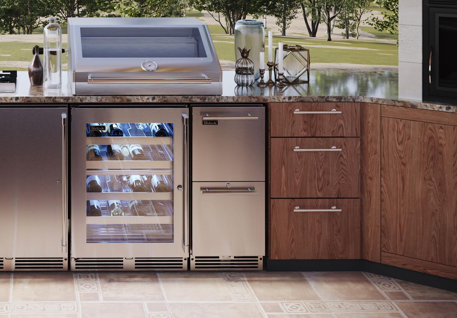 Perlick 15 inch Signature Series Drawer Refrigerator HP15RM-4-5 I Luxury Appliances Direct