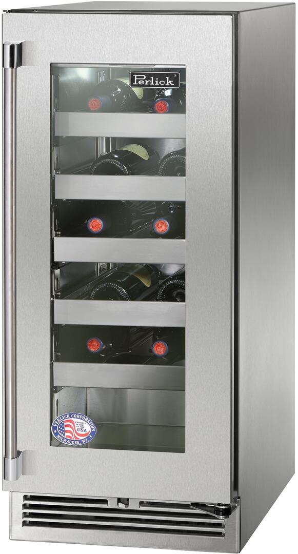Perlick 15 inch Signature Series Single Zone Wine Cooler HP15WS-4-3 I Luxury Appliances Direct