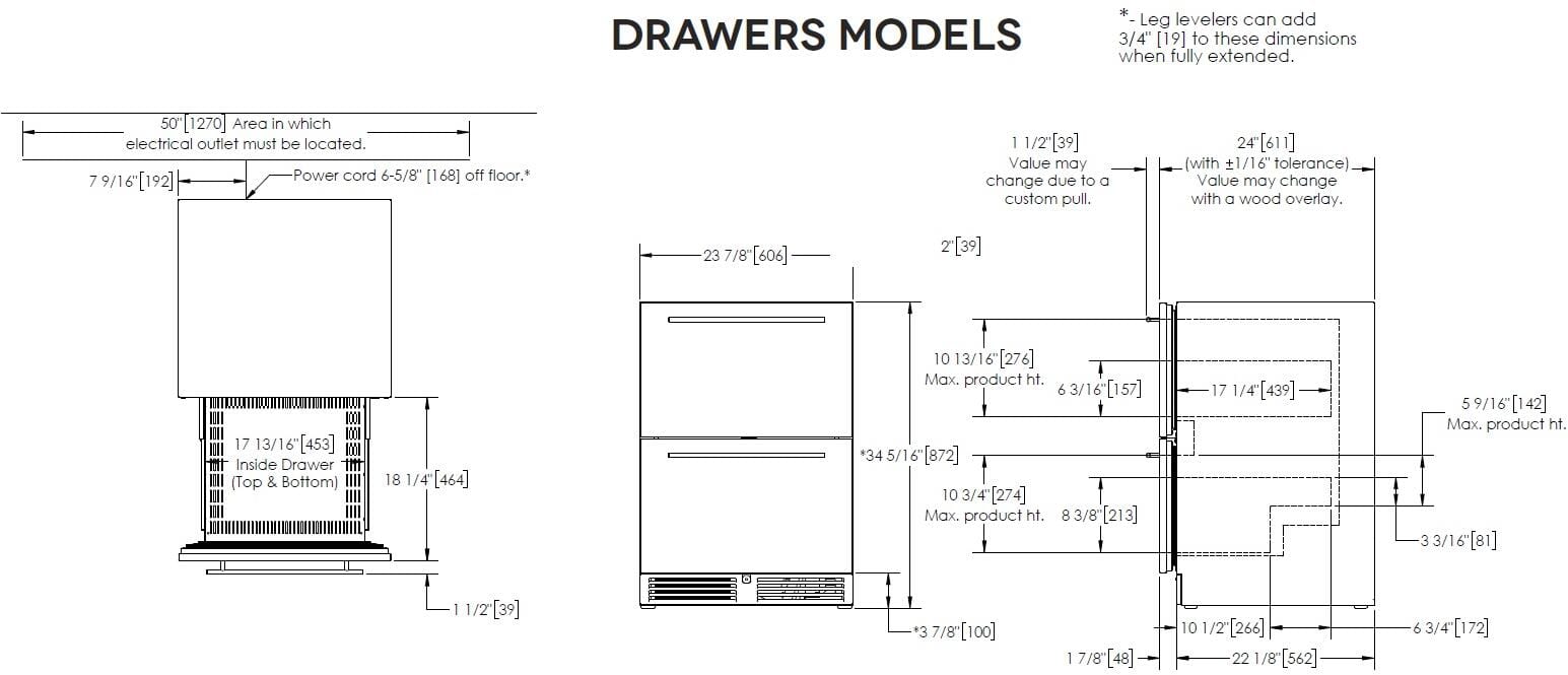 Perlick 24 inch C Series Counter Depth Drawer Refrigerator HC24RO-4-5 I Luxury Appliances Direct