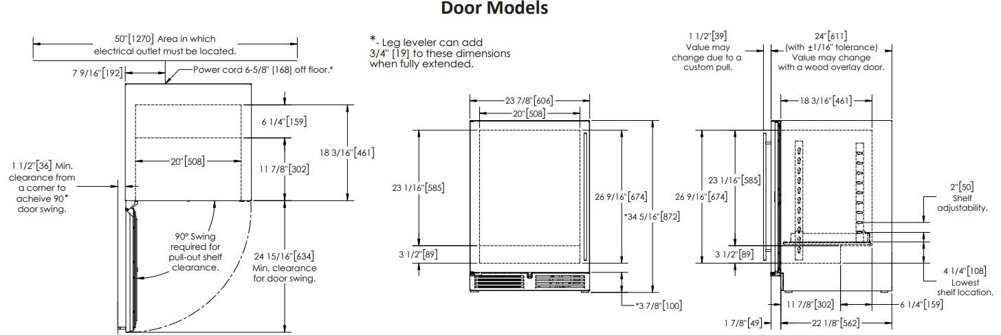 Perlick 24 inch C Series Outdoor Compact Refrigerator HC24RO-4-1 I Luxury Appliances Direct