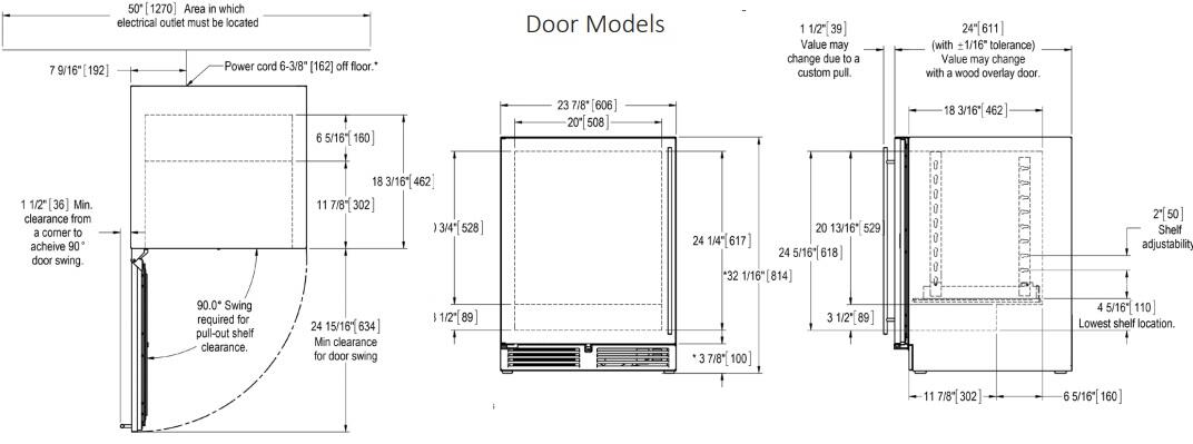 Perlick 24 inch Series 4.8 cu. ft. Compact Refrigerator CHA24RB-4-2 I Luxury Appliances Direct