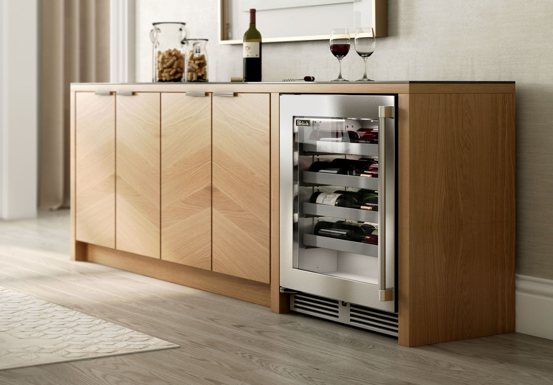 Perlick 24 inch Signature Series 20 Bottle Wine Cooler HH24WS-4-3 I Luxury Appliances Direct