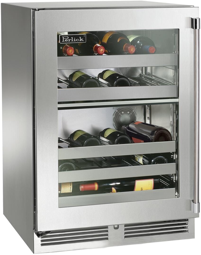 Perlick 24 inch Signature Series 32 Bottle Wine Cooler HP24DS-4-3 I Luxury Appliances Direct