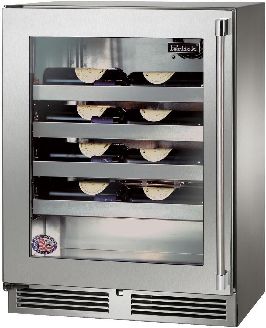 Perlick 24 inch Signature Series Built-In Wine Cooler HH24WM-4-3 I Luxury Appliances Direct