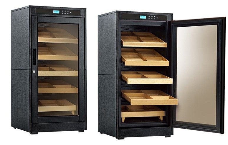 Prestige Import Group 4 Storage Shelf Electric Climate/Humidity Controlled Cabinet (Black Oak) RDFDLT/CNBS I Luxury Appliances Direct
