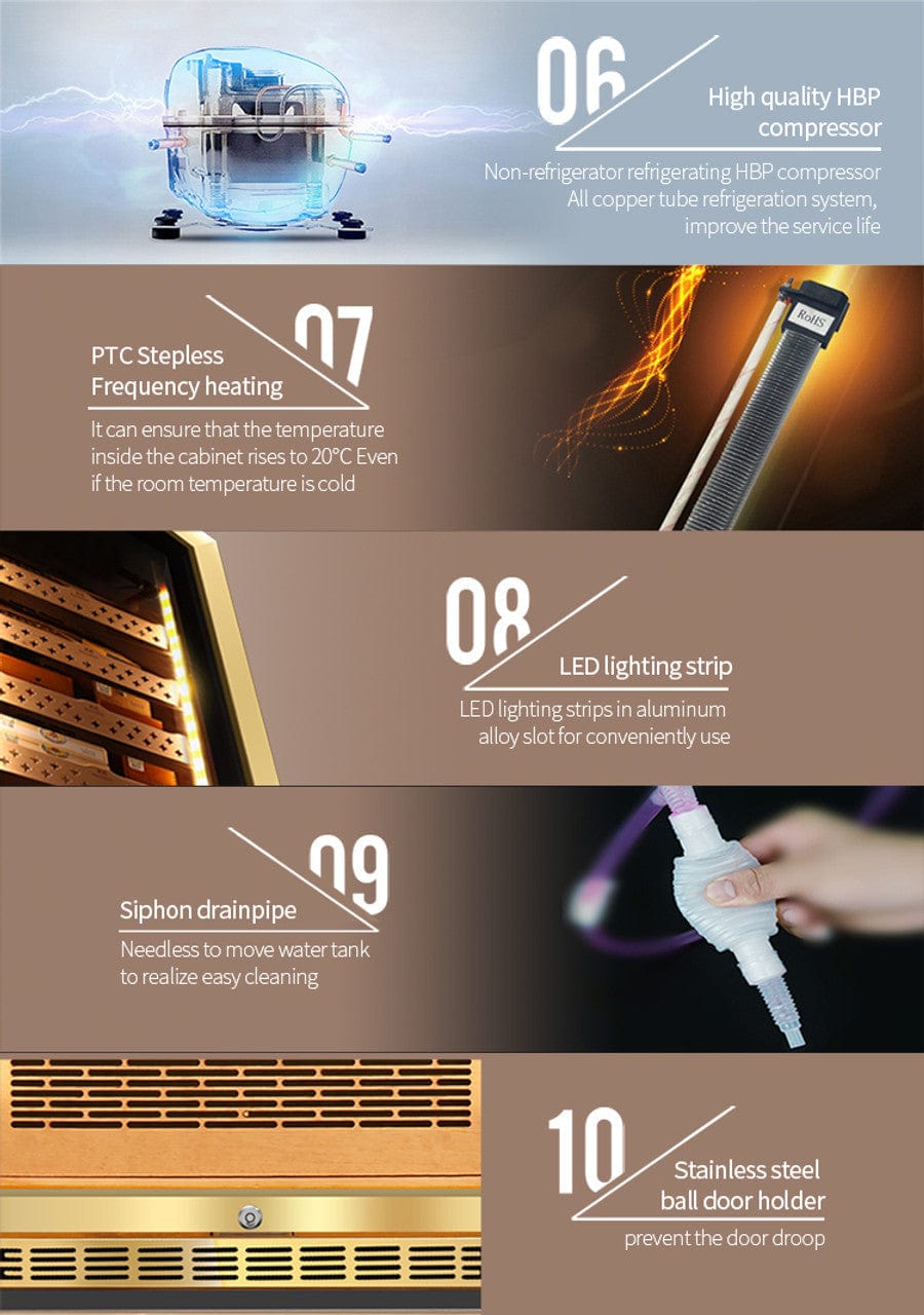 Raching MON1800 Precision Climate Controlled Cigar Humidor Cabinet I Luxury Appliances Direct