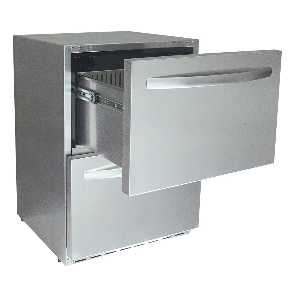 RCS 24-Inch 5.3 Cu. Ft. Outdoor Rated Dual Drawer Refrigerator REFR4 I Luxury Appliances Direct