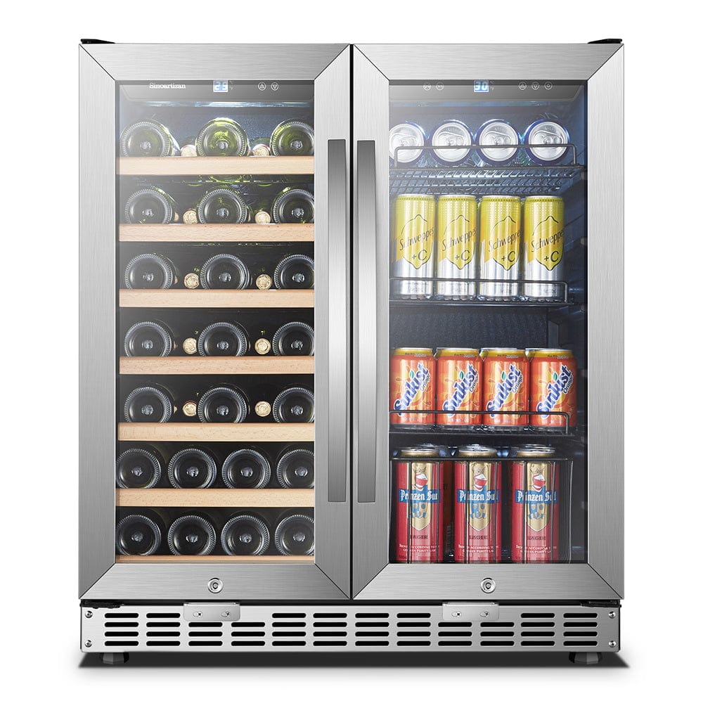 Sinoartizan 30" Dual Zone Stainless Steel Wine and Beverage Coolers ST-66B I Luxury Appliances Direct