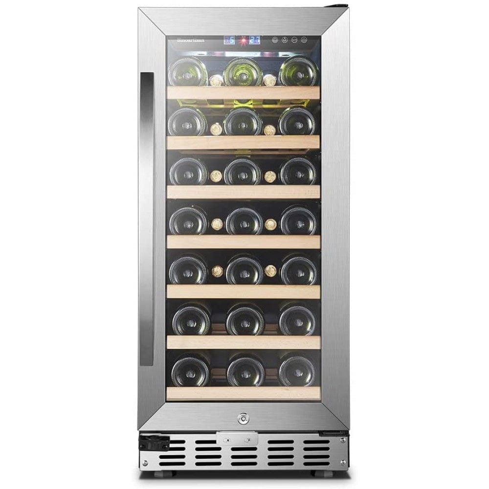 Sinoartizan 33 Bottles Single Zone Stainless Steel Wine Coolers ST-33S I Luxury Appliances Direct