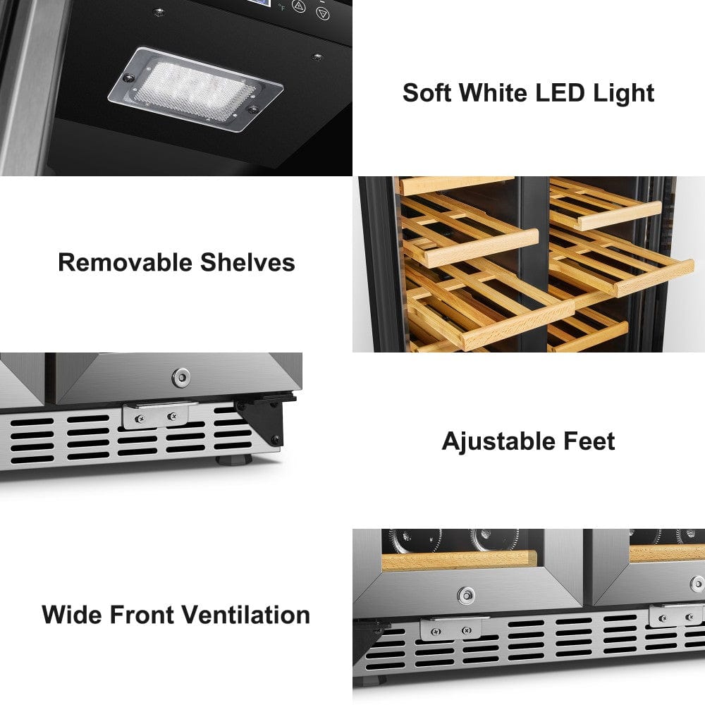 Sinoartizan 36 Bottles Dual Zone Stainless Steel Wine Coolers ST-36D I Luxury Appliances Direct