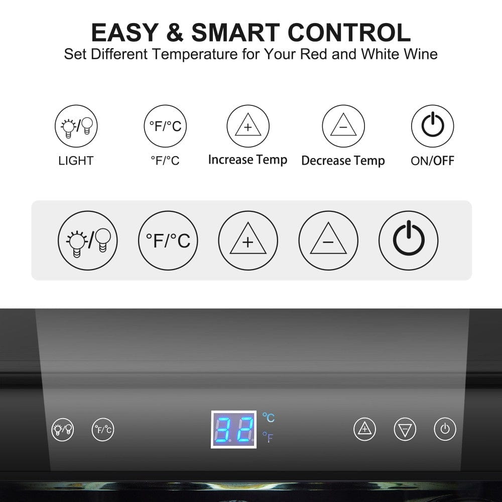 Sinoartizan 62 Bottles Dual Door Stainless Steel Wine Coolers ST-66D I Luxury Appliances Direct