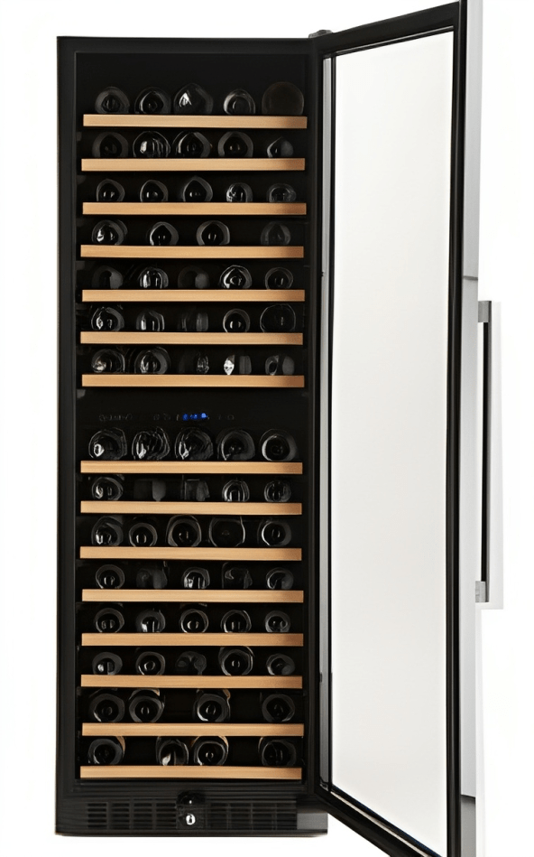 Smith & Hanks 166 Bottle Black Stainless Dual Zone Wine Fridge RW428DRBSS I Luxury Appliances Direct