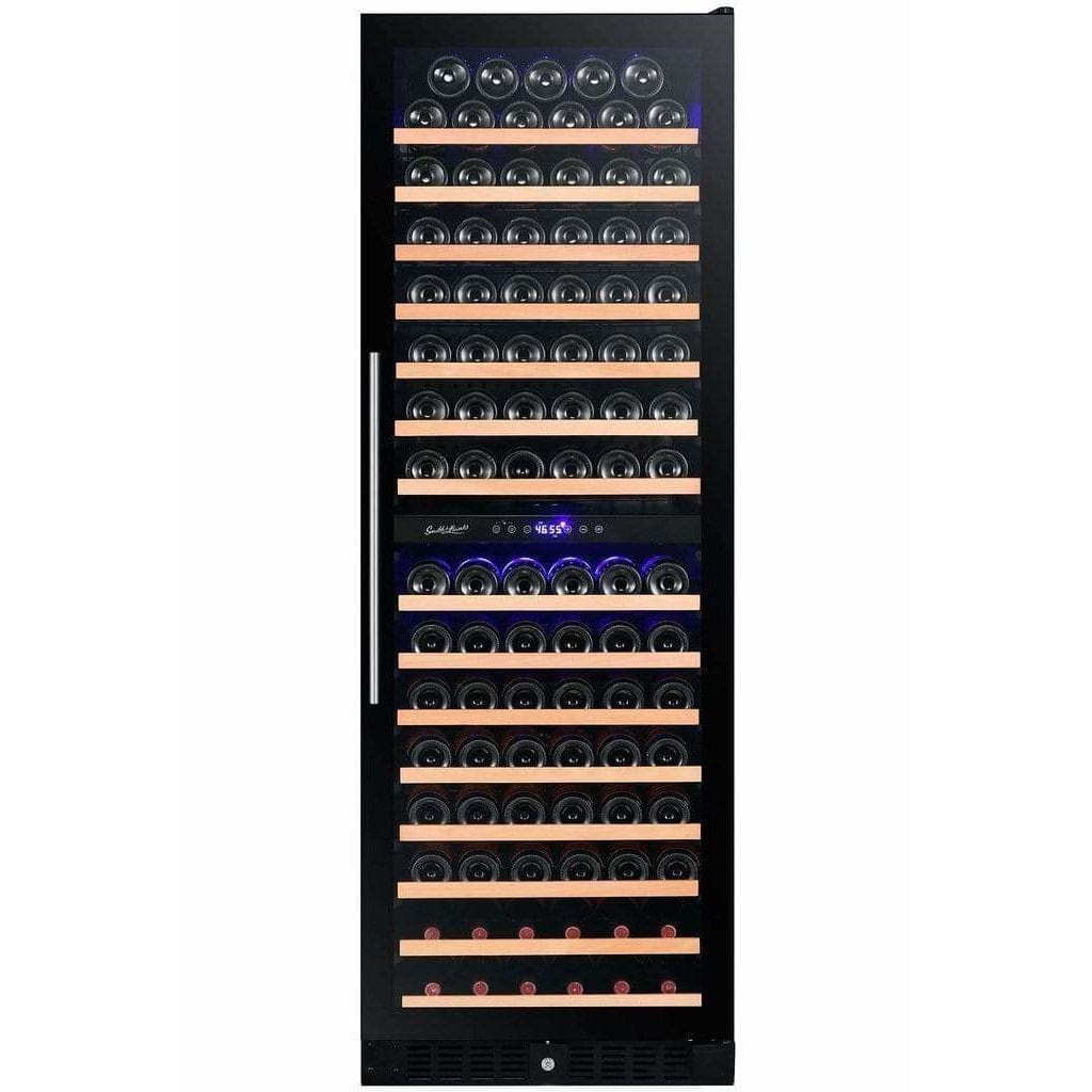 Smith & Hanks 166 Bottle Dual Zone Smoked Black Glass Wine Fridge RW428DRG I Luxury Appliances Direct