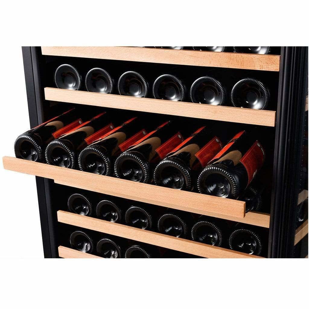 Smith & Hanks 166 Bottle Dual Zone Smoked Black Glass Wine Fridge RW428DRG I Luxury Appliances Direct