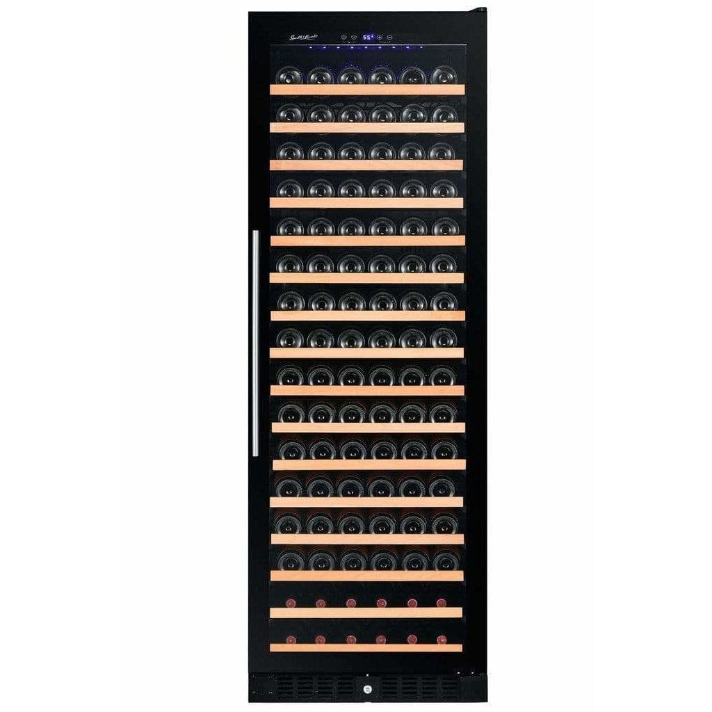 Smith & Hanks 166 Bottle Single Zone Smoked Black Glass Wine Fridge RW428SRG I Luxury Appliances Direct