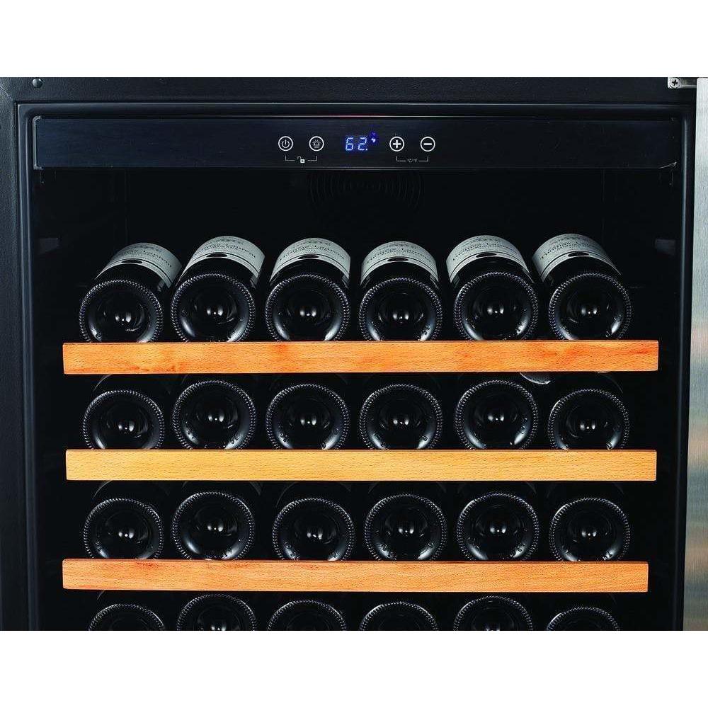 Smith & Hanks 166 Bottle Single Zone Smoked Black Glass Wine Fridge RW428SRG I Luxury Appliances Direct