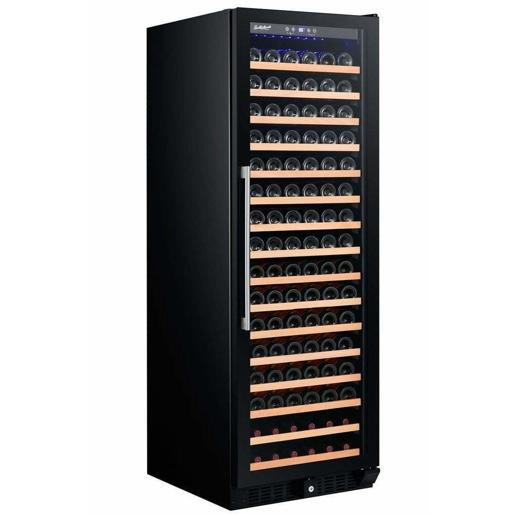 Smith & Hanks 166 Bottle Single Zone Smoked Black Glass Wine Fridge RW428SRG I Luxury Appliances Direct