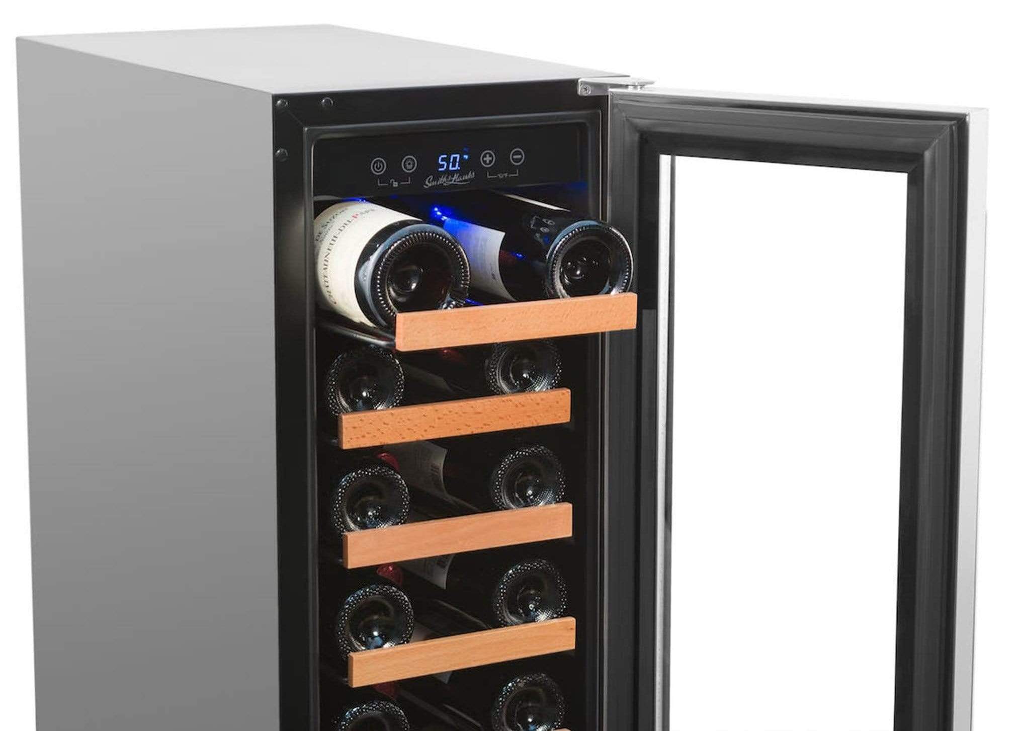Smith & Hanks 19 Bottle Single Zone Built In Compressor Wine Fridge RW58SR I Luxury Appliances Direct