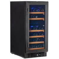 Smith & Hanks 32 Bottle Black Stainless Under Counter Dual Zone Wine Cooler RW88DRBSS I Luxury Appliances Direct