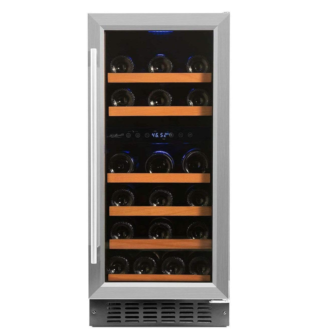 Smith & Hanks 32 Bottle Dual Zone Stainless Steel Wine Fridge RW88DR I Luxury Appliances Direct