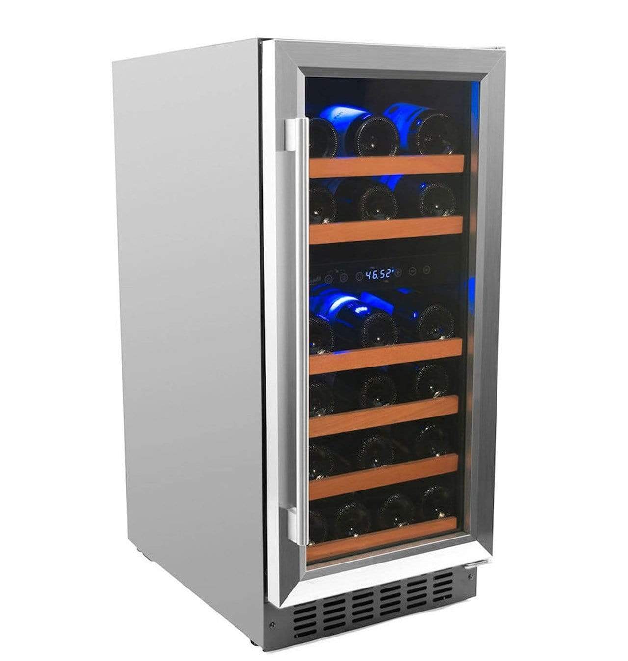 Smith & Hanks 32 Bottle Dual Zone Stainless Steel Wine Fridge RW88DR I Luxury Appliances Direct