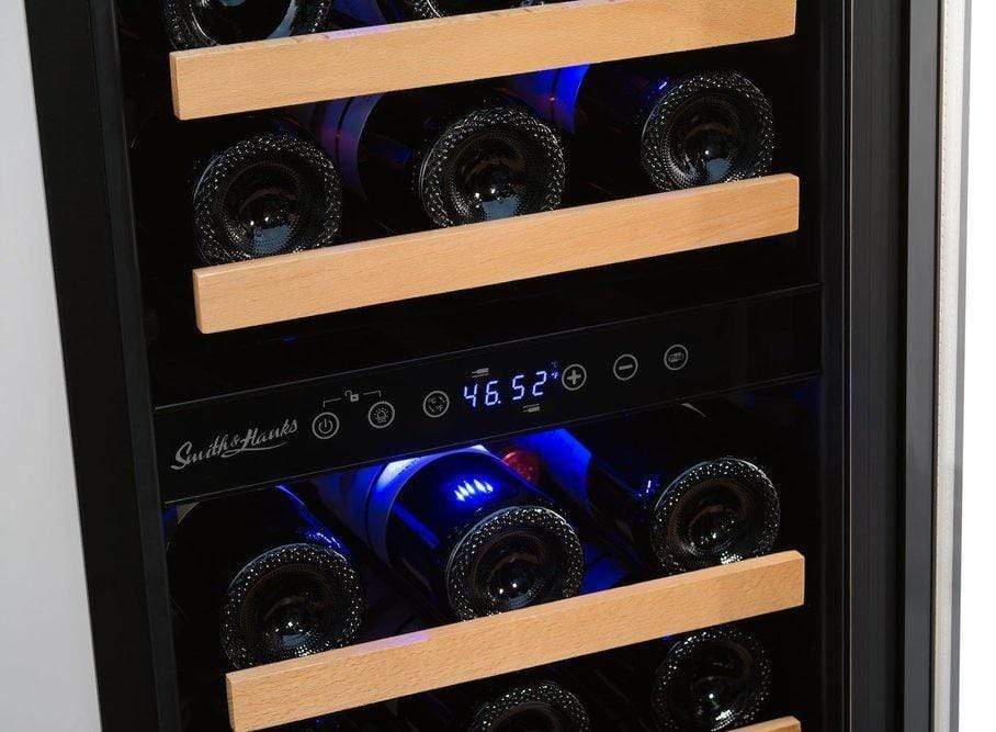 Smith & Hanks 32 Bottle Dual Zone Stainless Steel Wine Fridge RW88DR I Luxury Appliances Direct