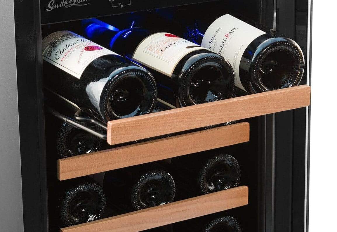 Smith & Hanks 32 Bottle Dual Zone Stainless Steel Wine Fridge RW88DR I Luxury Appliances Direct