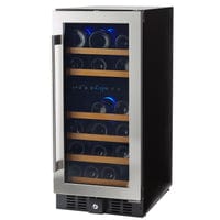 Smith & Hanks 32 Bottle Premium Dual Zone Under Counter Wine Cooler RW88DRE I Luxury Appliances Direct