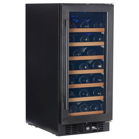 Smith & Hanks 34 Bottle Single Zone Black Stainless Steel Wine Fridge RE55007 I Luxury Appliances Direct