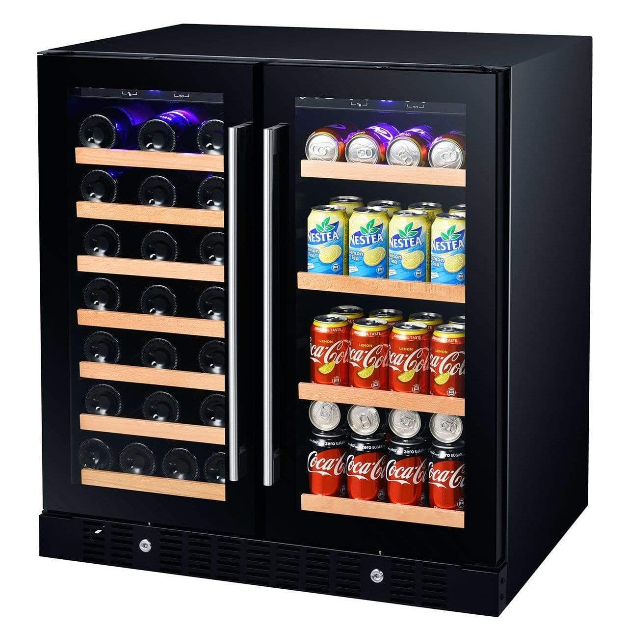 Smith & Hanks Smoked Black Glass Wine and Beverage Fridge BEV176D I Luxury Appliances Direct