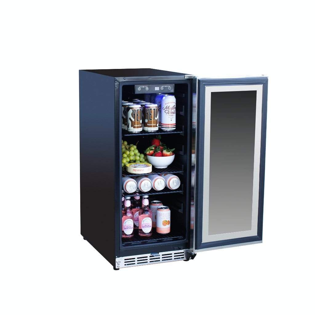 Summerset 15" Outdoor Rated Fridge w/Glass Door SSRFR-15G I Luxury Appliances Direct