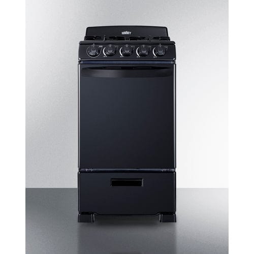 Summit 20" Wide Black Gas Range RG201B