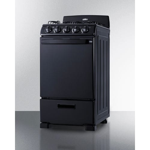 Summit 20" Wide Black Gas Range RG201B