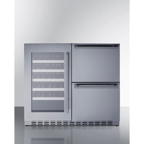 Summit 36-inch Wide ADA Compliant Combination Wine Cellar and Refrigerator Wine/Beverage Coolers Combo ADRWC36 Wine Coolers Empire