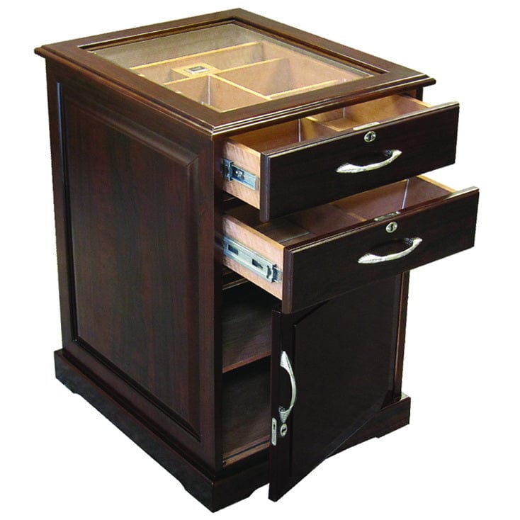 Prestige Import Group The Santiago End Table Cigar Humidor in Walnut SNTGO I Luxury Appliances Direct