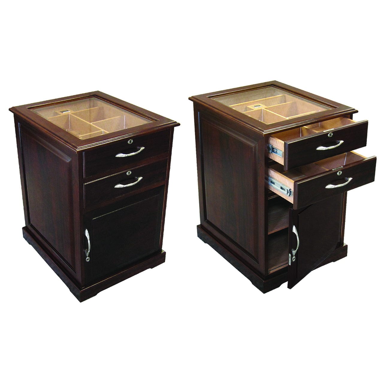 Prestige Import Group The Santiago End Table Cigar Humidor in Walnut SNTGO I Luxury Appliances Direct