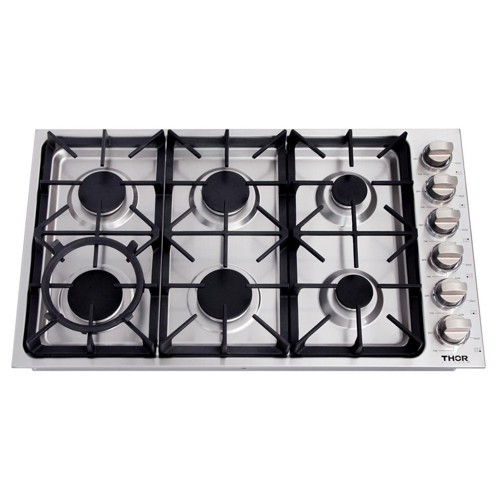 Thor 36 Inch Drop-in Cooktop in Stainless Steel TGC3601 I Luxury Appliances Direct