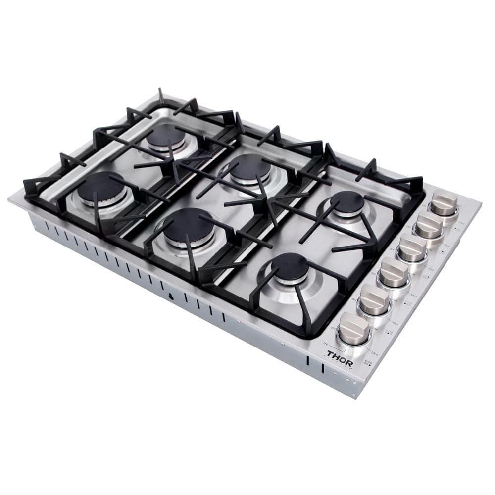 Thor 36 Inch Drop-in Cooktop in Stainless Steel TGC3601 I Luxury Appliances Direct