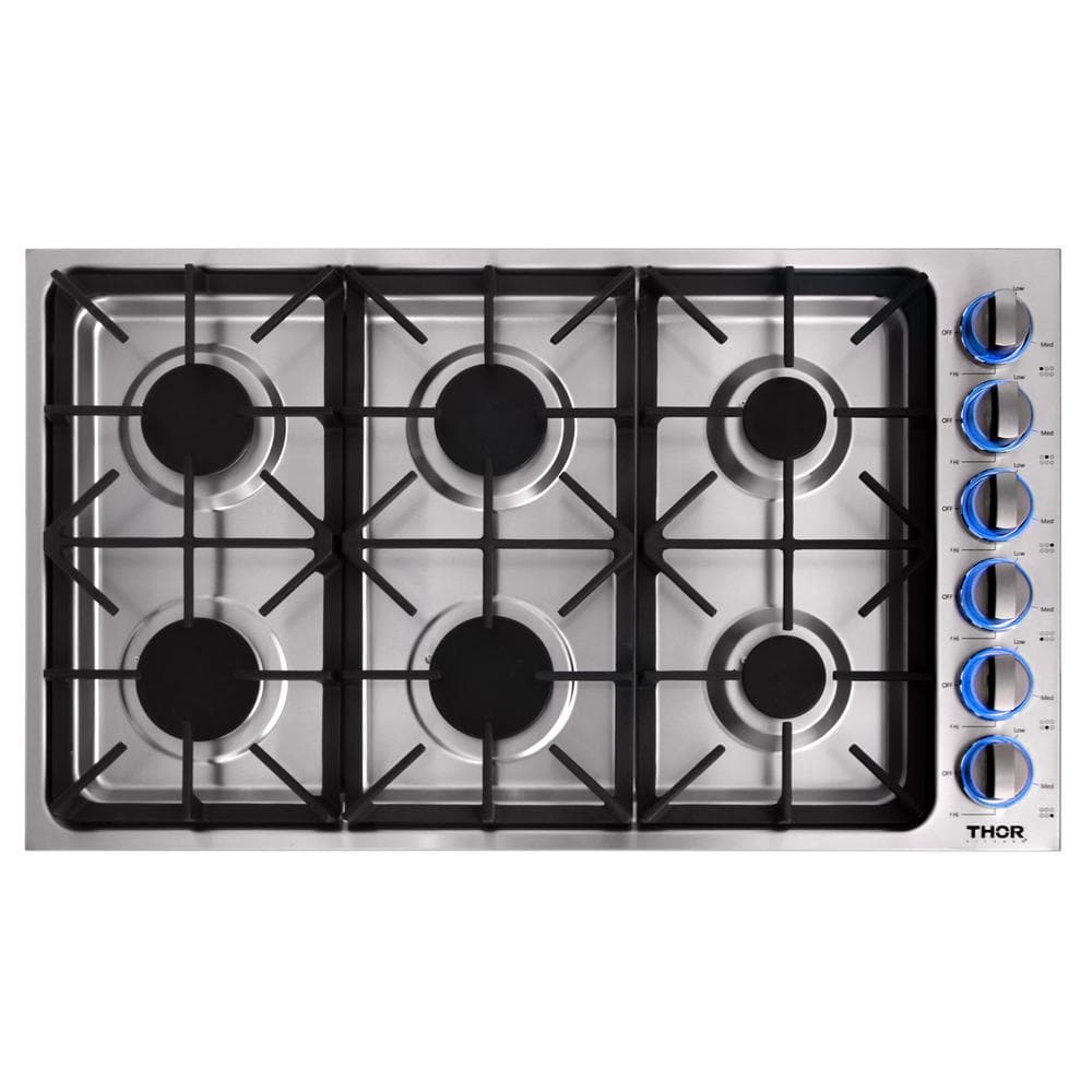 Thor 36 Inch Drop-in Cooktop in Stainless Steel TGC3601 I Luxury Appliances Direct