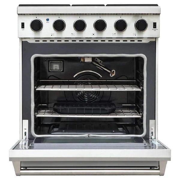 Thor Kitchen 2-Piece Appliance Package - 30" Gas Range & Premium Under Cabinet Hood in Stainless Steel I Luxury Appliances Direct