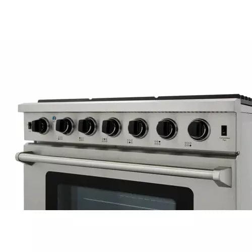 Thor Kitchen 2-Piece Appliance Package - 36" Gas Range & Premium Under Cabinet Hood in Stainless Steel I Luxury Appliances Direct