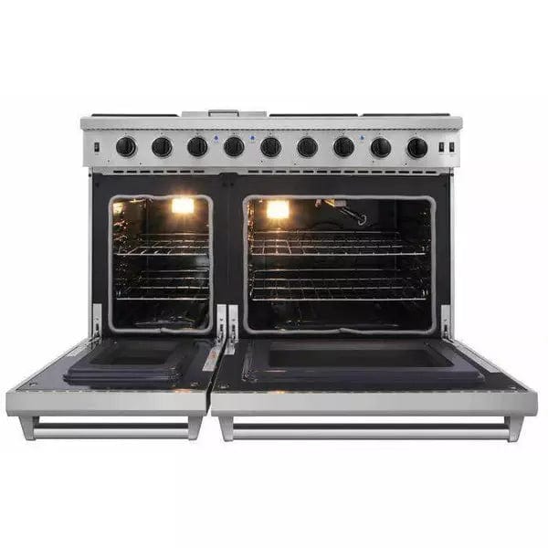 Thor Kitchen 2-Piece Appliance Package - 48" Gas Range & Premium Hood in Stainless Steel I Luxury Appliances Direct