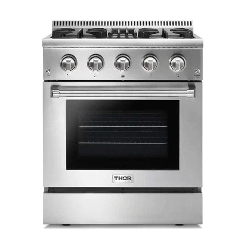 Thor Kitchen 2-Piece Pro Appliance Package - 30" Dual Fuel Range & Premium Under Cabinet Hood in Stainless Steel I Luxury Appliances Direct
