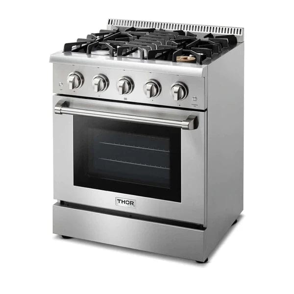 Thor Kitchen 2-Piece Pro Appliance Package - 30" Gas Range & Premium Under Cabinet Hood in Stainless Steel I Luxury Appliances Direct