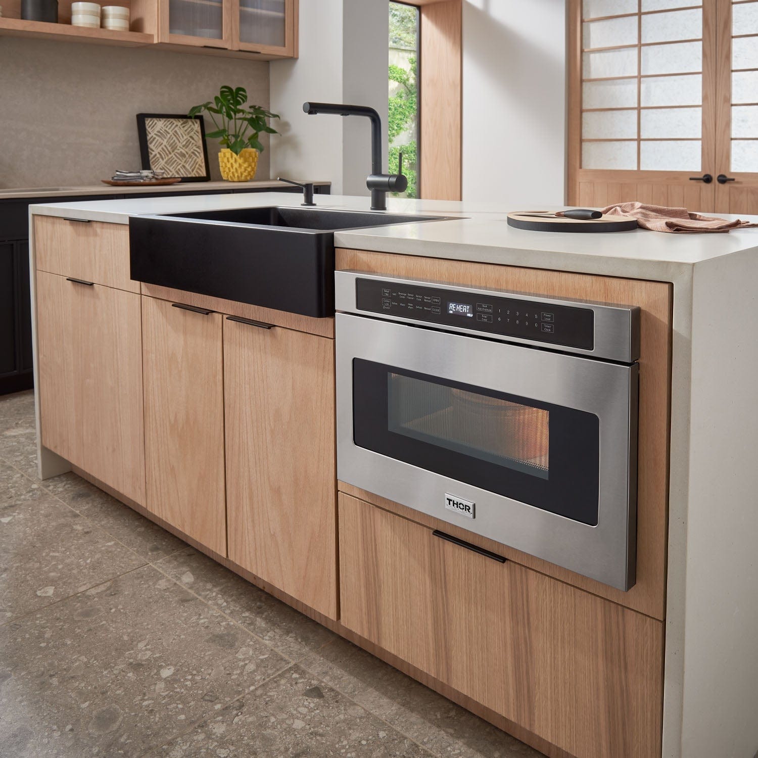 Thor Kitchen 24" 1.2 Cu. Ft. Microwave Drawer In Stainless Steel TMD2401 I Luxury Appliances Direct