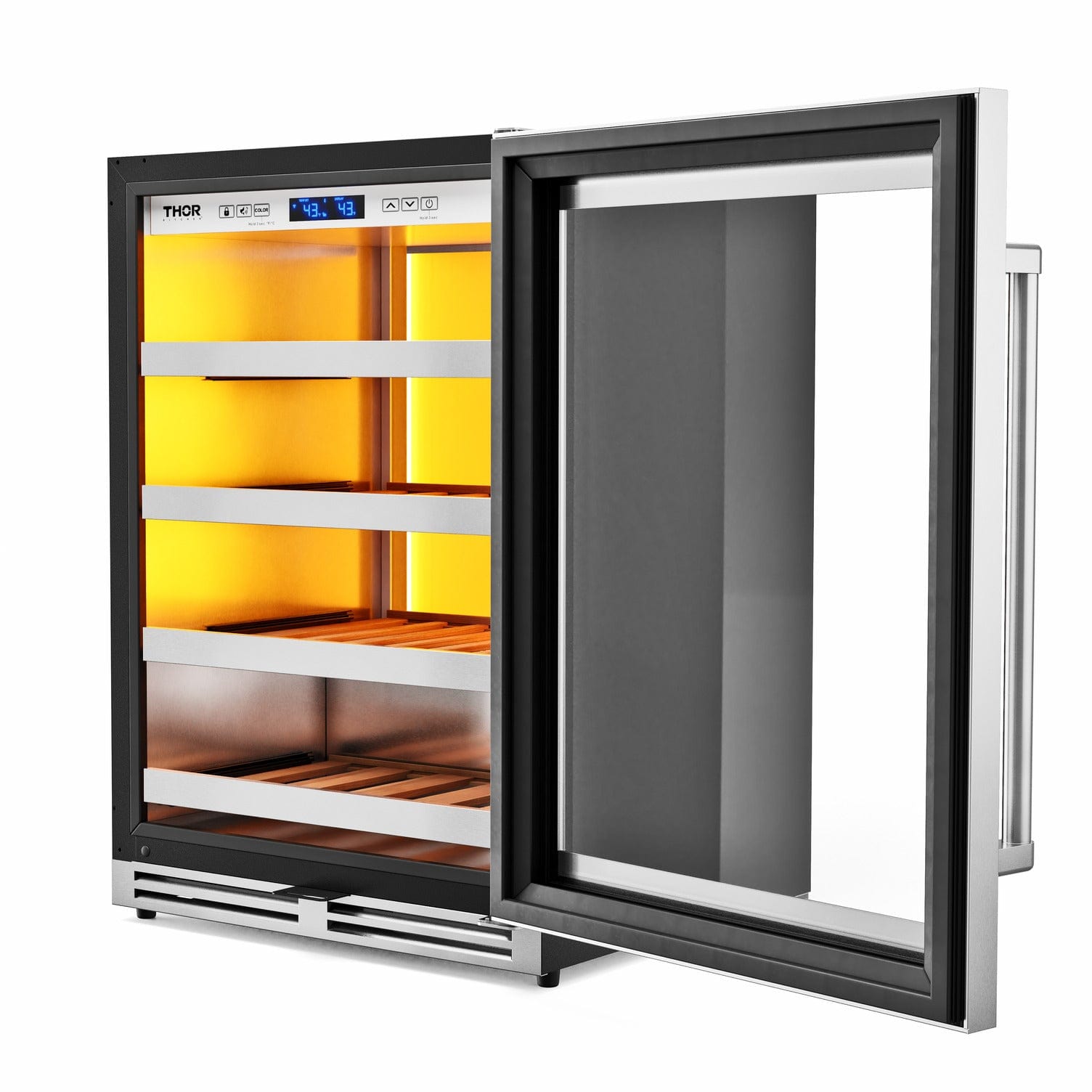 Thor Kitchen 24" 45 Bottle Left Swing Wine Cooler with Backlight TWC24UL I Luxury Appliances Direct