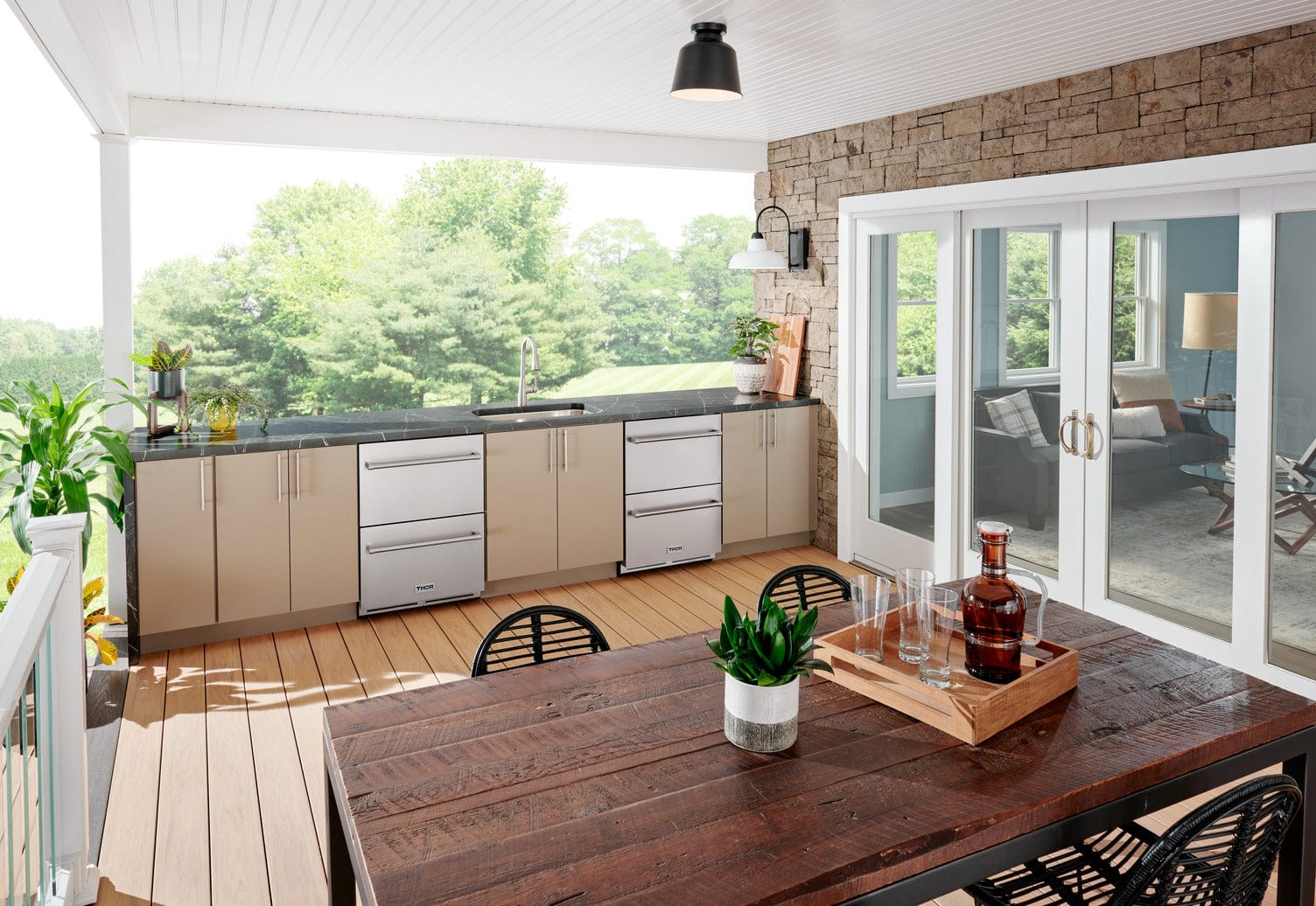 Thor Kitchen 24" 5.4 cu. ft. Indoor or Outdoor Refrigerator Drawer TRF24U I Luxury Appliances Direct