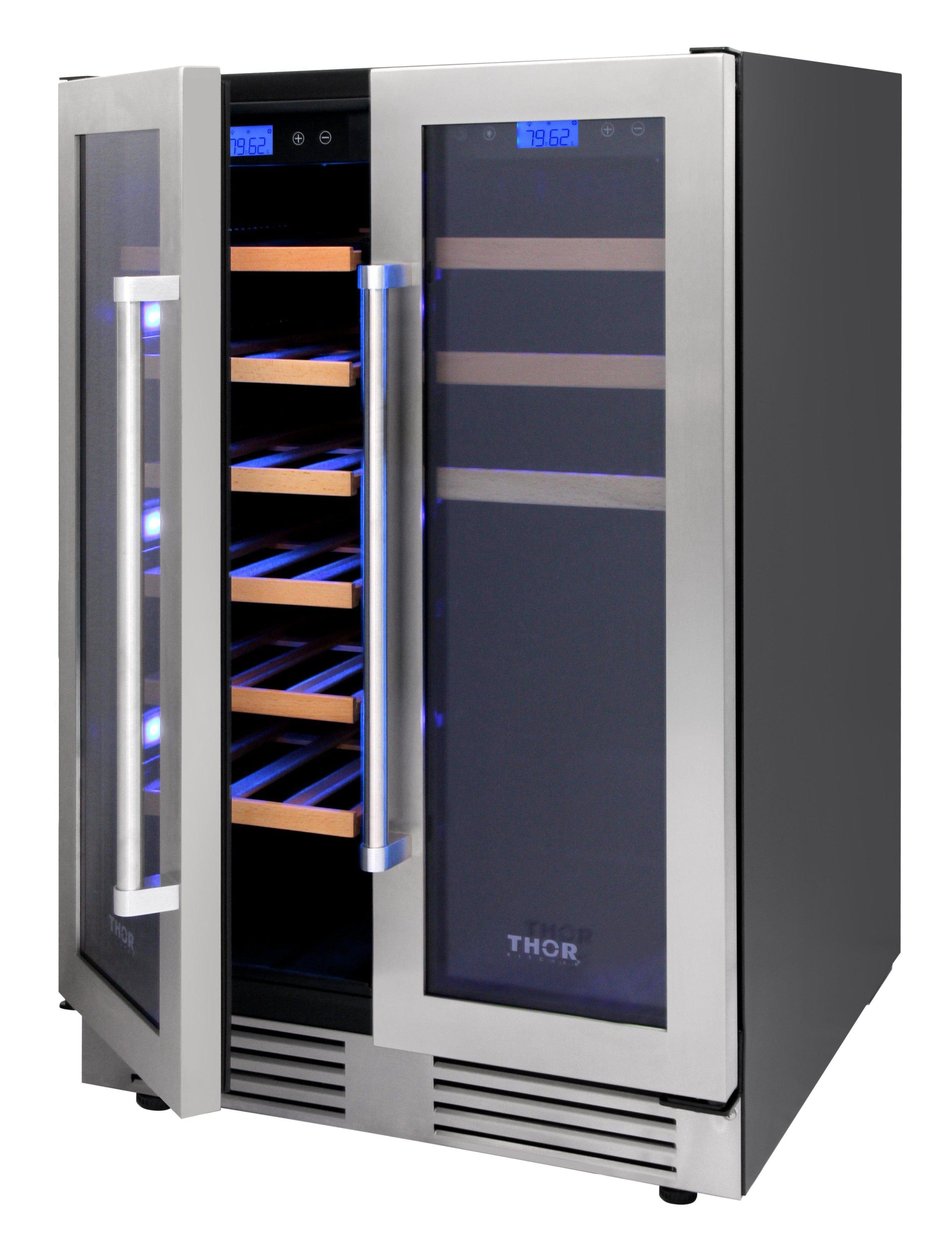 Thor Kitchen 24 Inch 21 Bottle & 95-Can Wine Cooler TBC2401DI I Luxury Appliances Direct
