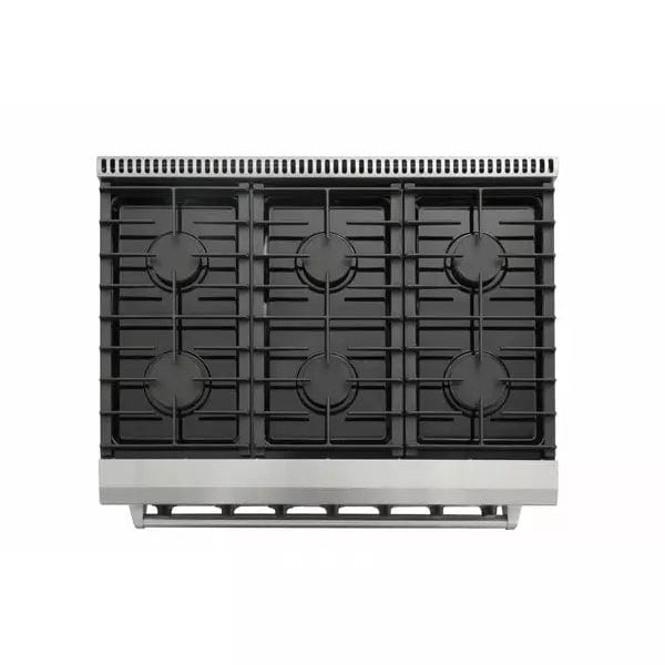 Thor Kitchen 3-Piece Appliance Package - 36-Inch Gas Range, Dishwasher & Refrigerator with Water Dispenser in Stainless Steel I Luxury Appliances Direct